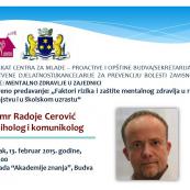 Predavanje  Faktori rizika i zaštite mentalnog zdravlja u ranom djetinjstvu i u školskom uzrastu 