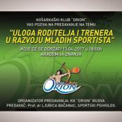 Predavanje: Uloga roditelja i trenera u razvoju mladih sportista